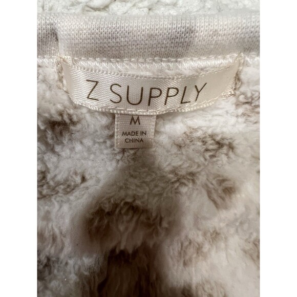 Z Supply Frosted Plush white leopard print faux fur pullover sweater Medium - Picture 5 of 7
